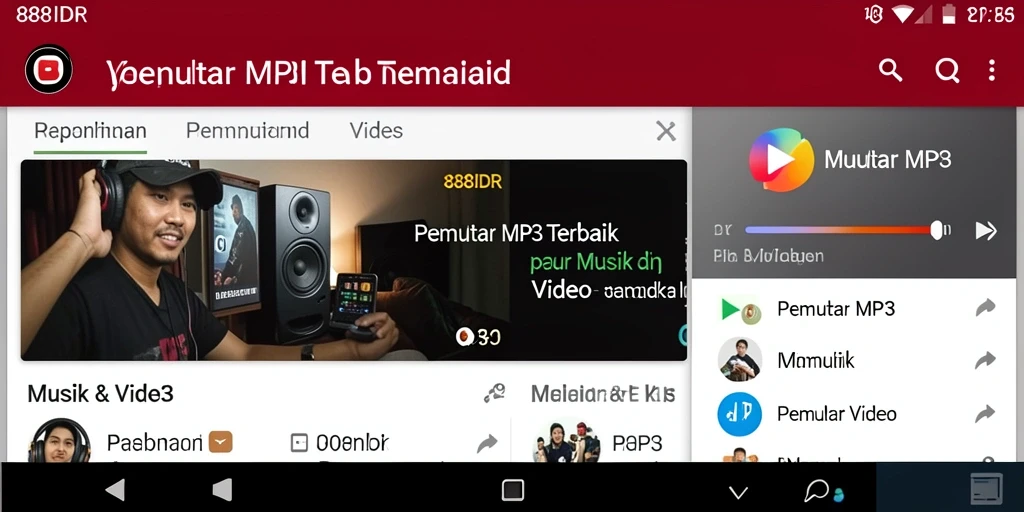 Antarmuka intuitif dan fitur unggulan Pemutar MP3 888IDR.
