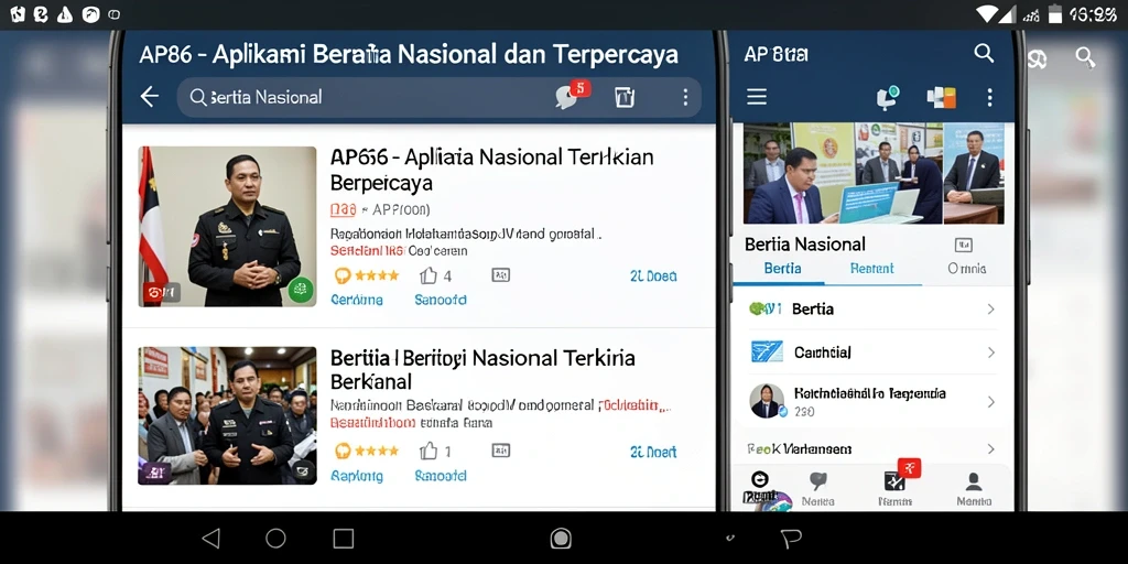 Tampilan antarmuka aplikasi Berita Nasional yang sederhana dan menarik.