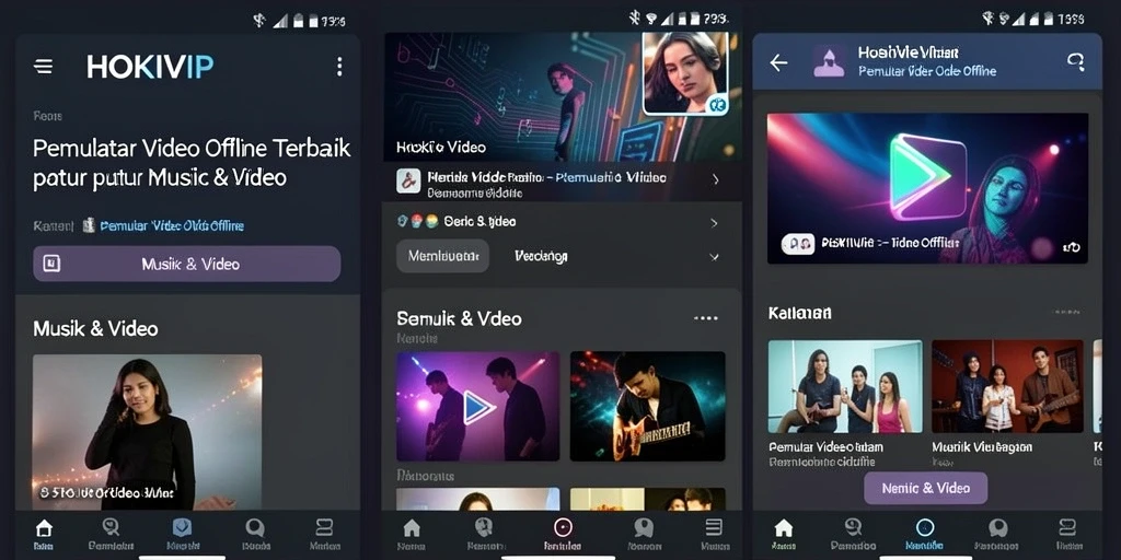 Tampilan antarmuka HOKIVIP yang sederhana dan fungsional untuk pemutar video offline.