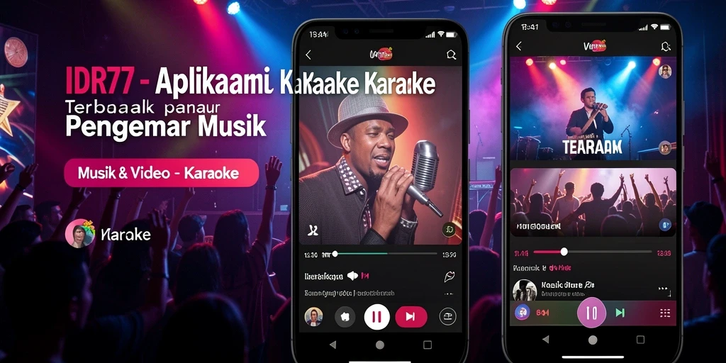 Tampilan antarmuka aplikasi Karaoke IDR77 yang menarik dan mudah digunakan.