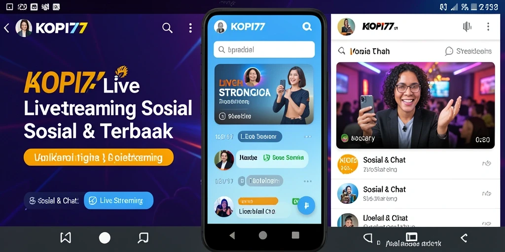 Antarmuka KOPI77 yang menarik dengan fungsi Live Streaming yang mudah digunakan.