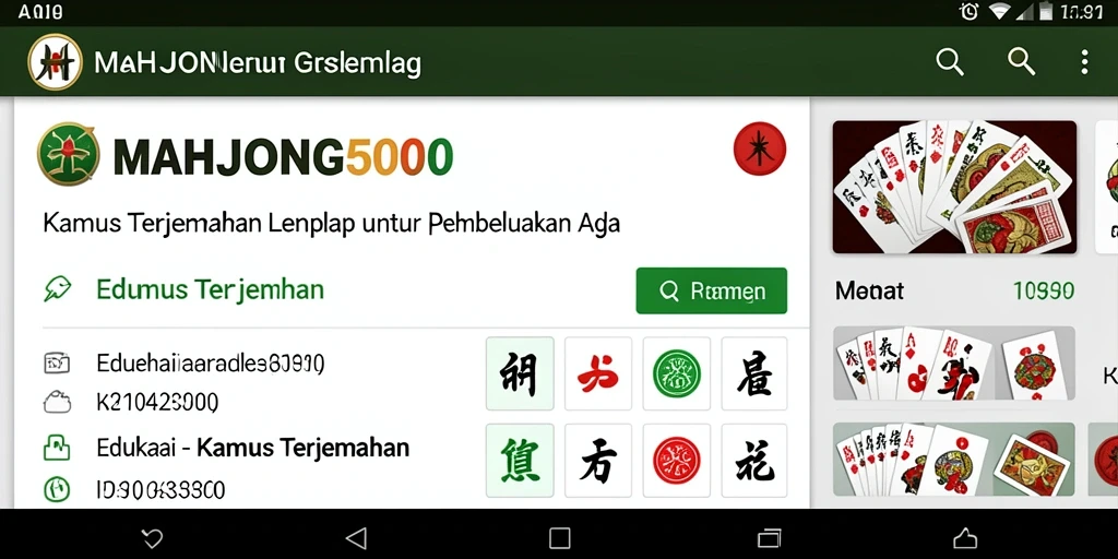 Antarmuka pengguna MAHJONG500 yang sederhana dan intuitif.