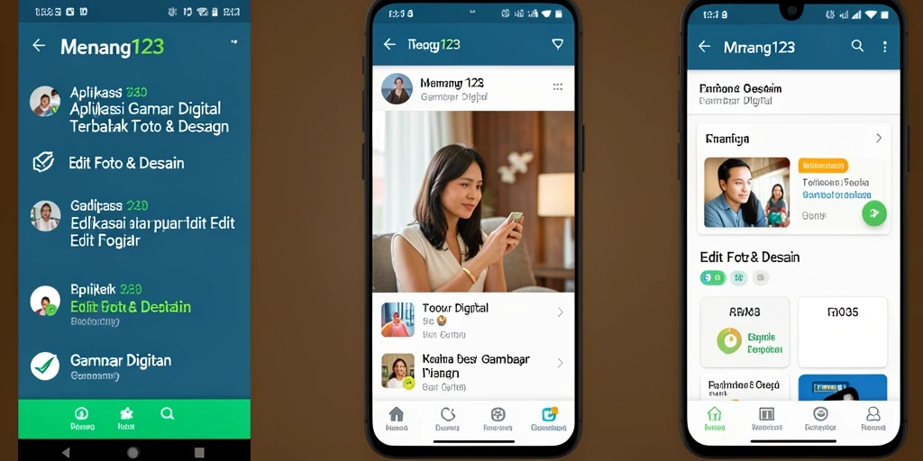 Tampilan antarmuka MENANG123 yang user-friendly dan beragam fitur editing.