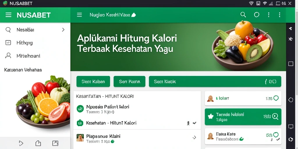 Antarmuka NUSABET menunjukkan fitur Hitung Kalori dengan jelas dan informatif.