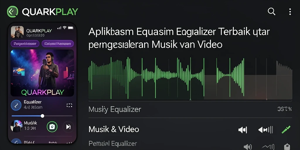 Antarmuka utama QUARKPLAY dengan fitur equalizer yang intuitif.