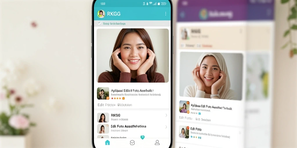 Tampilan antarmuka RKGG yang modern dan fungsional untuk Edit Foto Aesthetic.