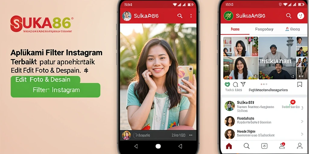 Screenshot aplikasi SUKA86 yang menunjukkan fitur Filter Instagram yang menarik.