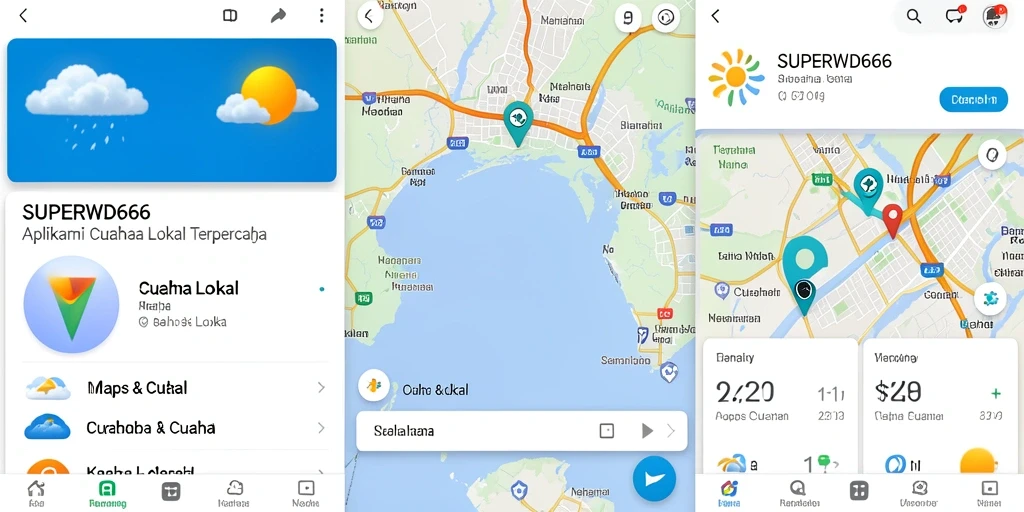 Tampilan antarmuka SUPERWD666 dengan data cuaca lokal yang informatif.