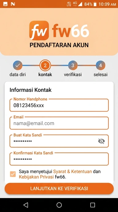 Cara Mudah Buat Akun Baru fw66 di Android